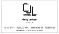 Business Card Design CJL Horse Training Horse Riding Lessons Christy Landwehr